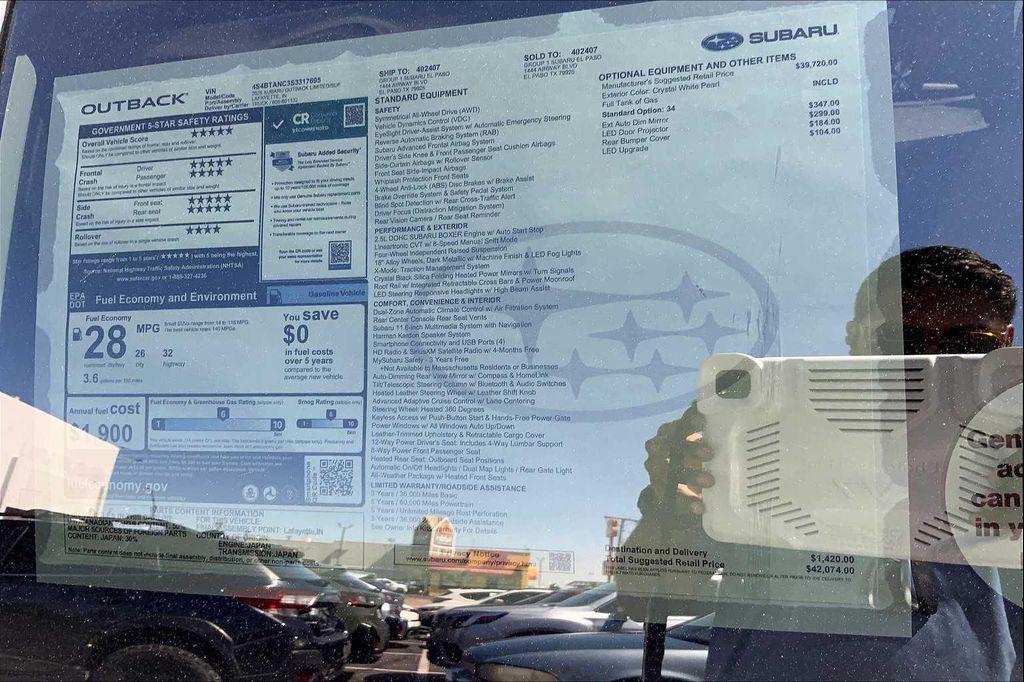 new 2025 Subaru Outback car, priced at $42,074