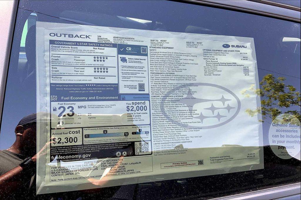 new 2025 Subaru Outback car, priced at $45,961