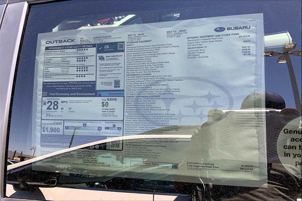 new 2025 Subaru Outback car, priced at $40,221