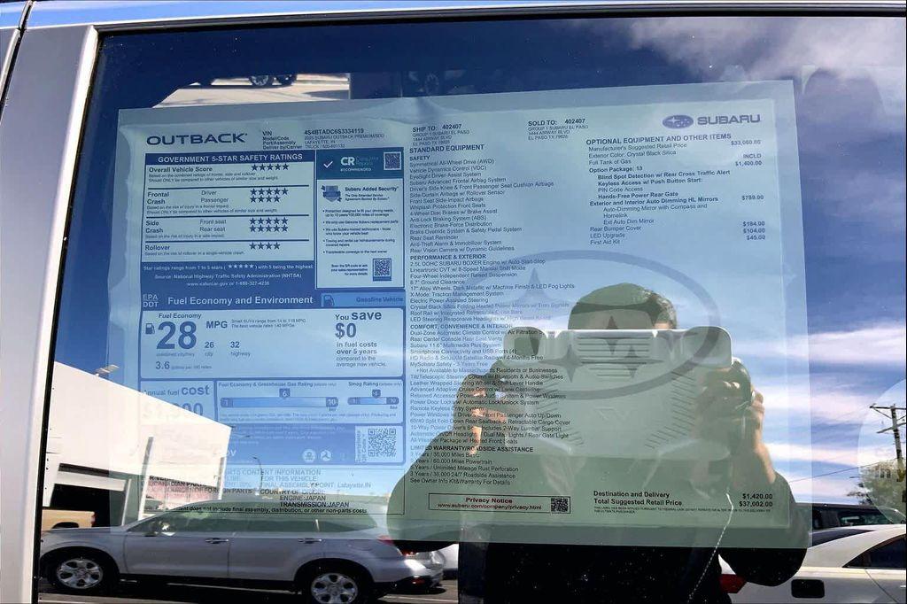 new 2025 Subaru Outback car, priced at $37,002