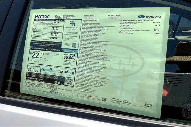 new 2025 Subaru WRX car, priced at $44,346