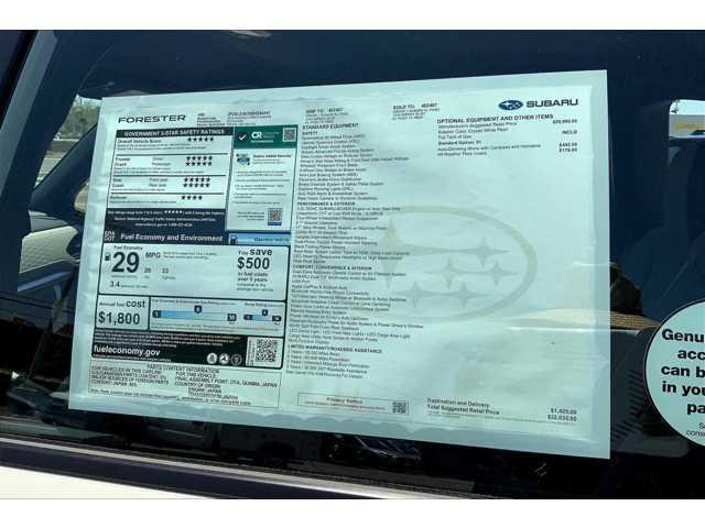 new 2025 Subaru Forester car, priced at $32,033