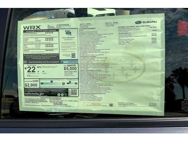 new 2025 Subaru WRX car, priced at $44,976