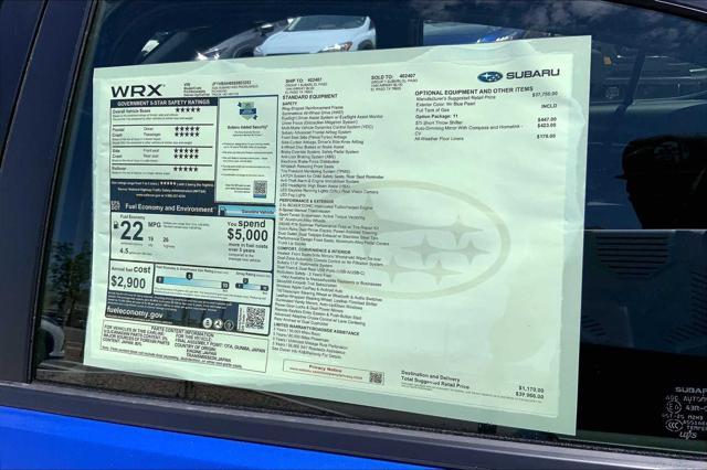 new 2025 Subaru WRX car, priced at $39,966