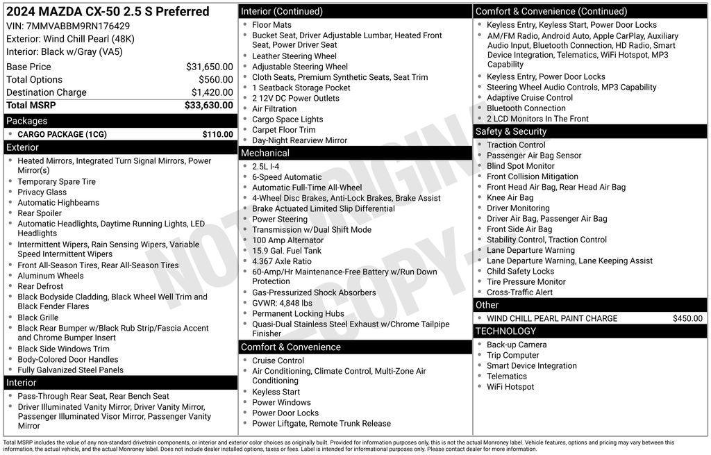 used 2024 Mazda CX-50 car, priced at $23,405