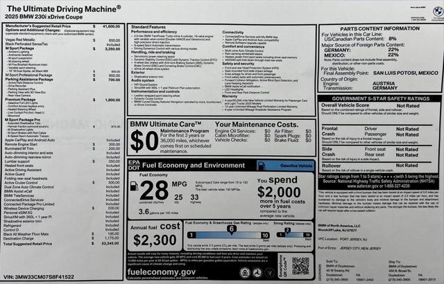 new 2025 BMW 230 car, priced at $53,345
