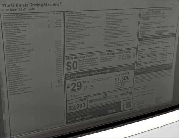 new 2025 BMW X3 car, priced at $56,210