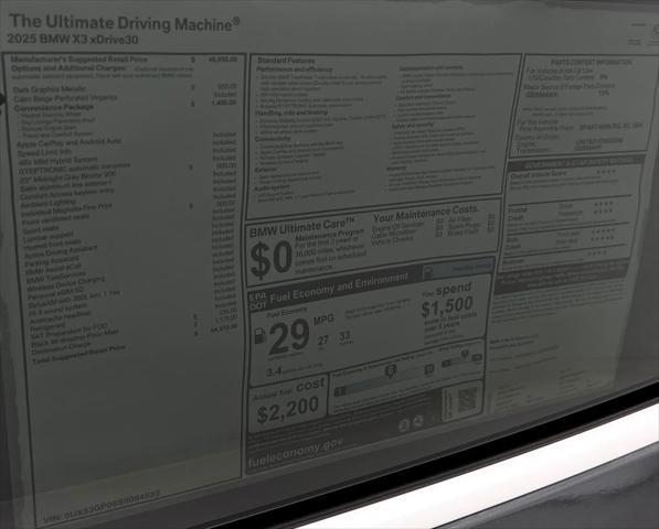 new 2025 BMW X3 car, priced at $54,510