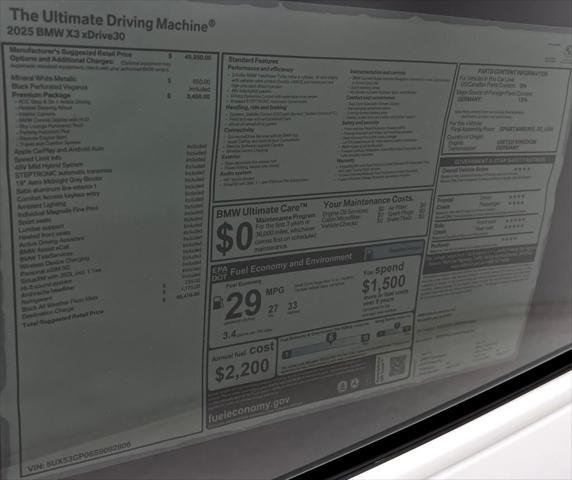 new 2025 BMW X3 car, priced at $55,410