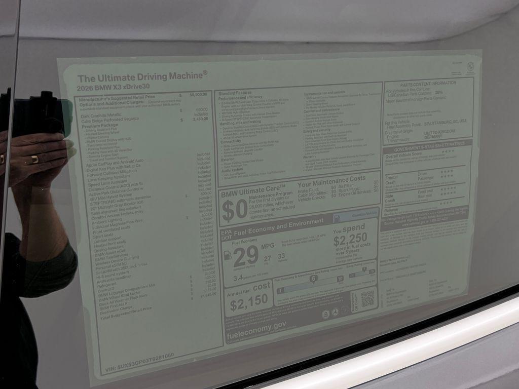 new 2026 BMW X3 car, priced at $57,940