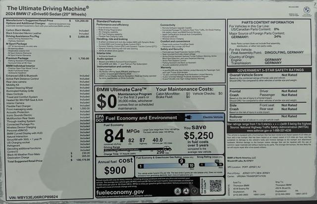 new 2024 BMW i7 car, priced at $130,175
