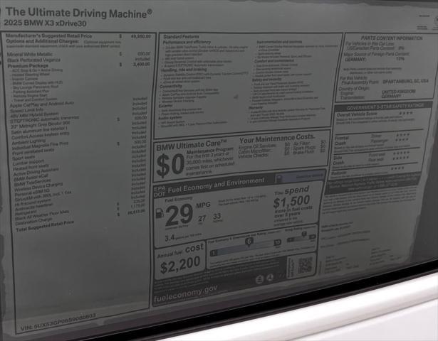 new 2025 BMW X3 car, priced at $56,510