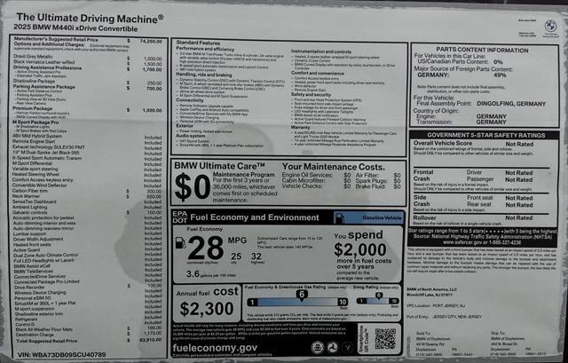 new 2025 BMW M440 car, priced at $83,910