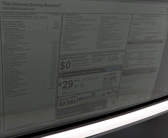 new 2025 BMW X3 car, priced at $58,385