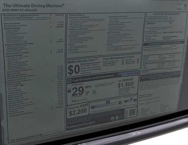 new 2025 BMW X3 car, priced at $60,550