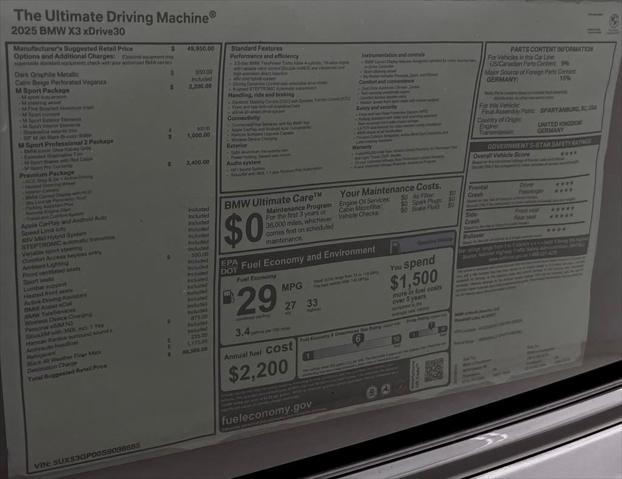 new 2025 BMW X3 car, priced at $60,585