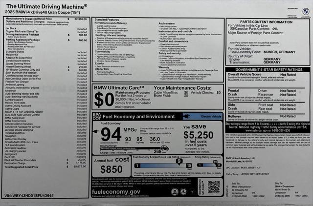 new 2025 BMW i4 Gran Coupe car, priced at $65,675