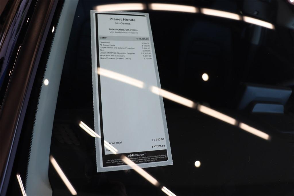 new 2026 Honda CR-V car, priced at $44,916