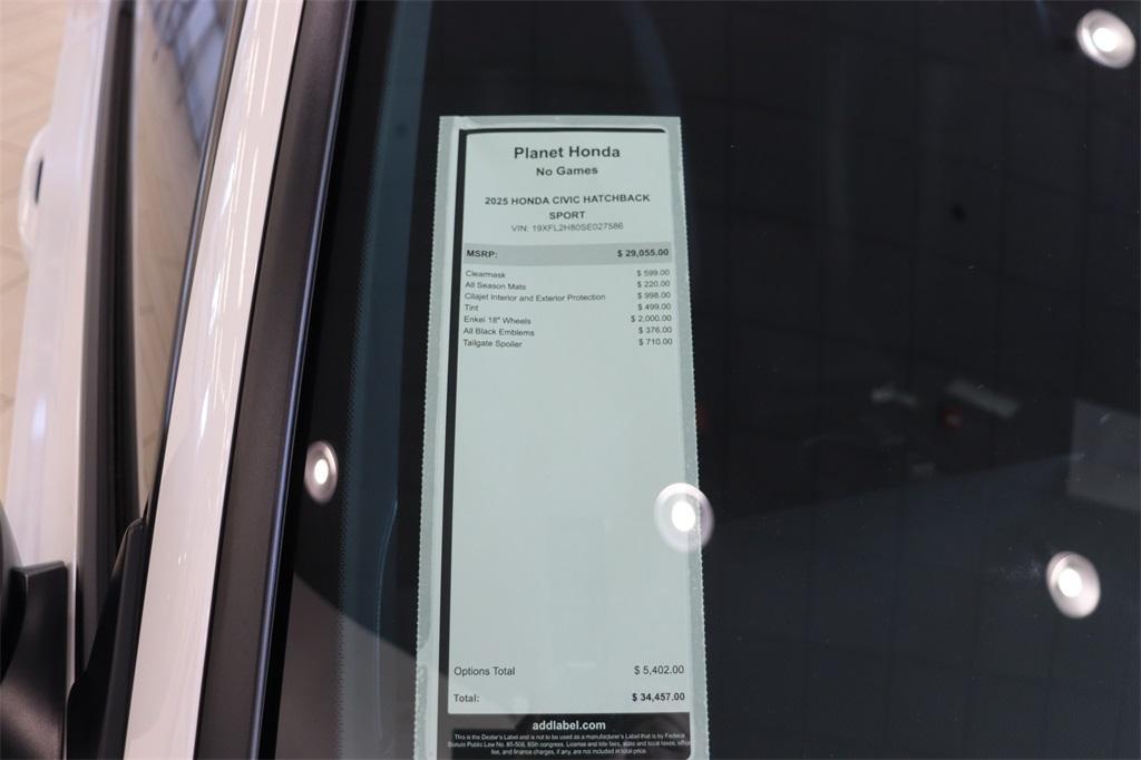new 2025 Honda Civic car, priced at $32,638