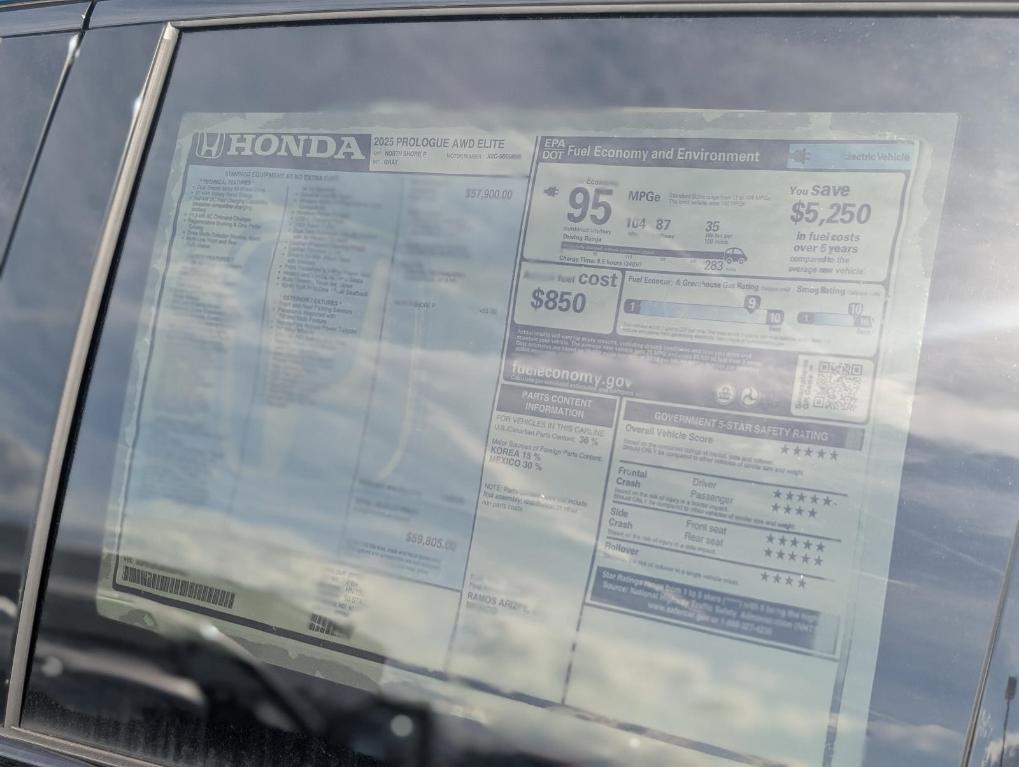 new 2025 Honda Prologue car, priced at $59,805
