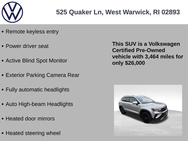 used 2024 Volkswagen Taos car, priced at $26,000