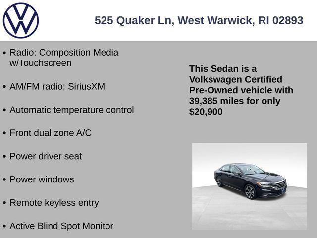 used 2022 Volkswagen Passat car, priced at $20,900