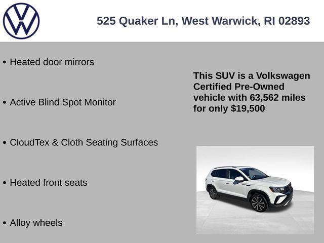 used 2022 Volkswagen Taos car, priced at $19,500