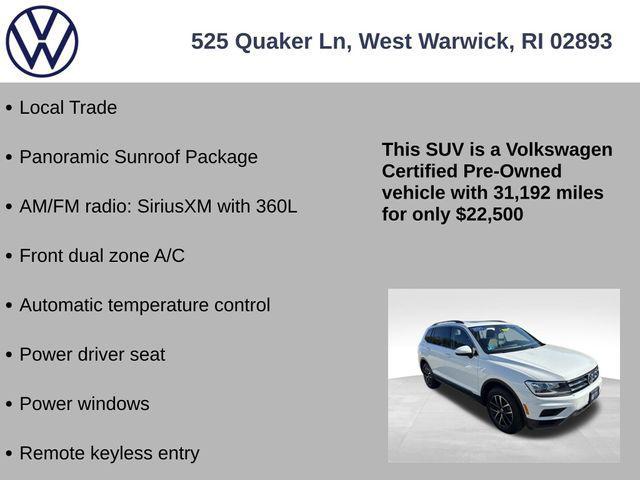 used 2021 Volkswagen Tiguan car, priced at $22,500