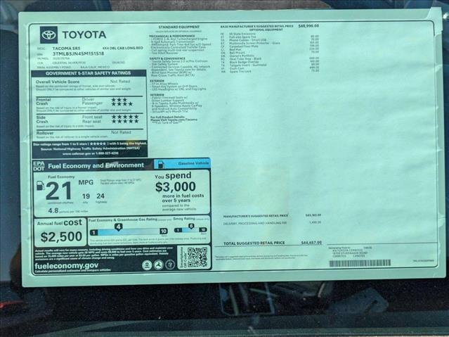 new 2025 Toyota Tacoma car, priced at $42,079