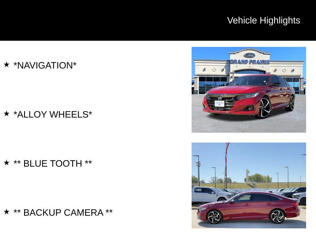 used 2021 Honda Accord car, priced at $19,999