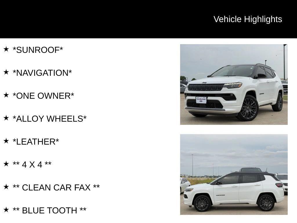 used 2022 Jeep Compass car, priced at $23,999