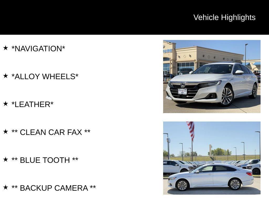 used 2021 Honda Accord Hybrid car, priced at $20,435