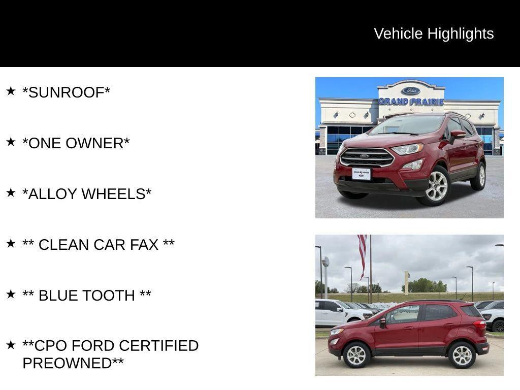 used 2021 Ford EcoSport car, priced at $13,999
