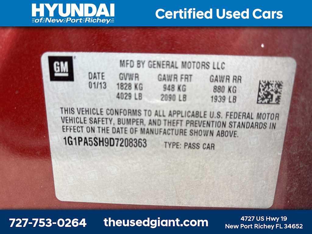 used 2013 Chevrolet Cruze car, priced at $999