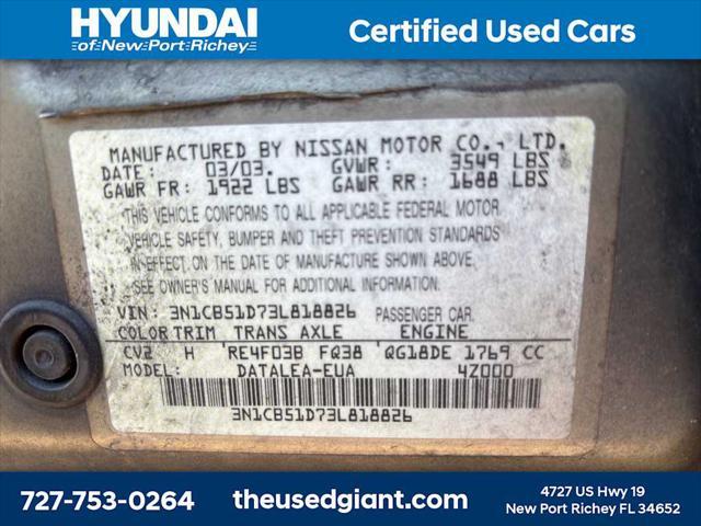 used 2003 Nissan Sentra car, priced at $1,995