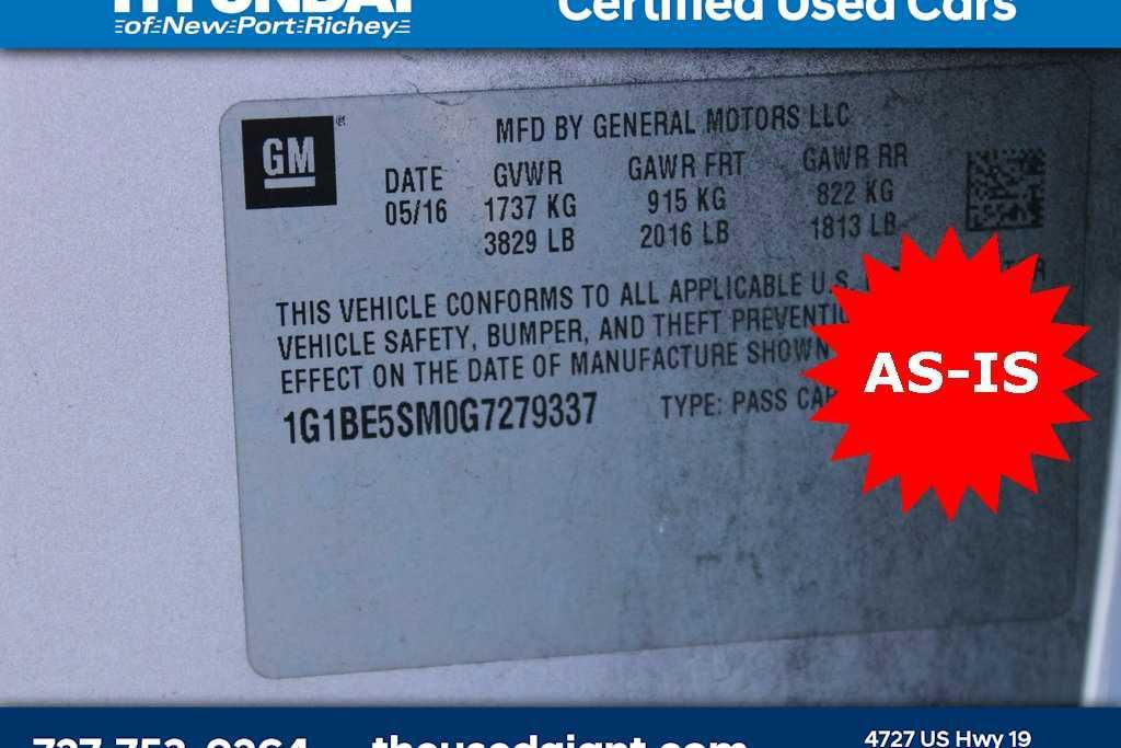 used 2016 Chevrolet Cruze car, priced at $1,499