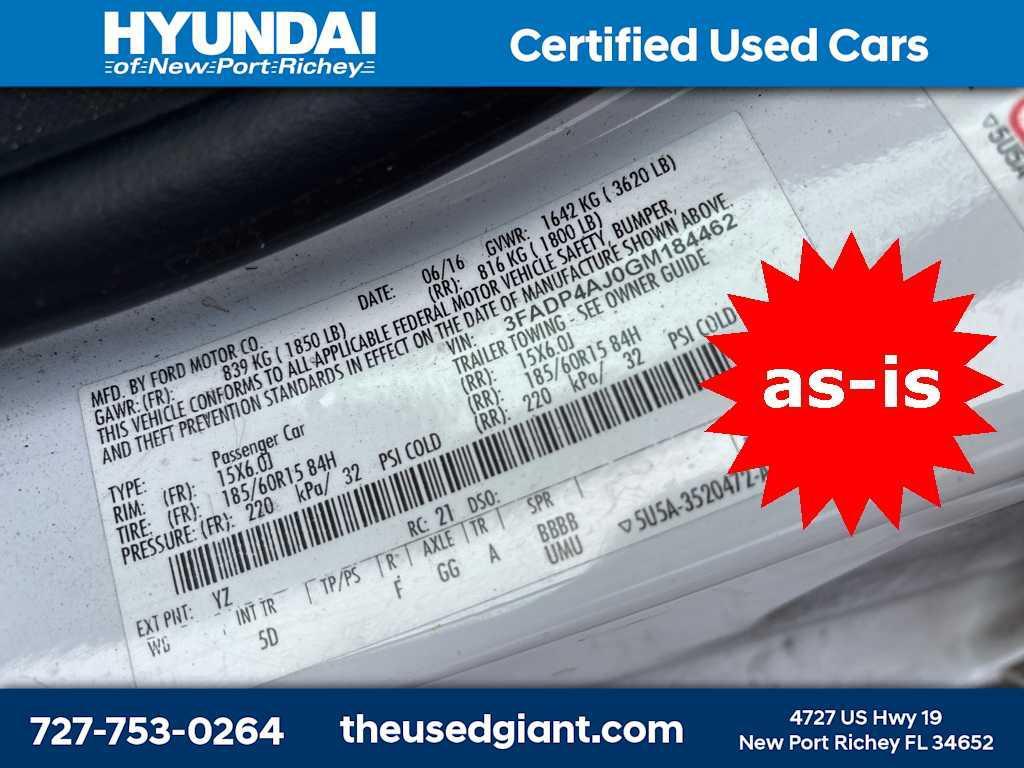 used 2016 Ford Fiesta car, priced at $999