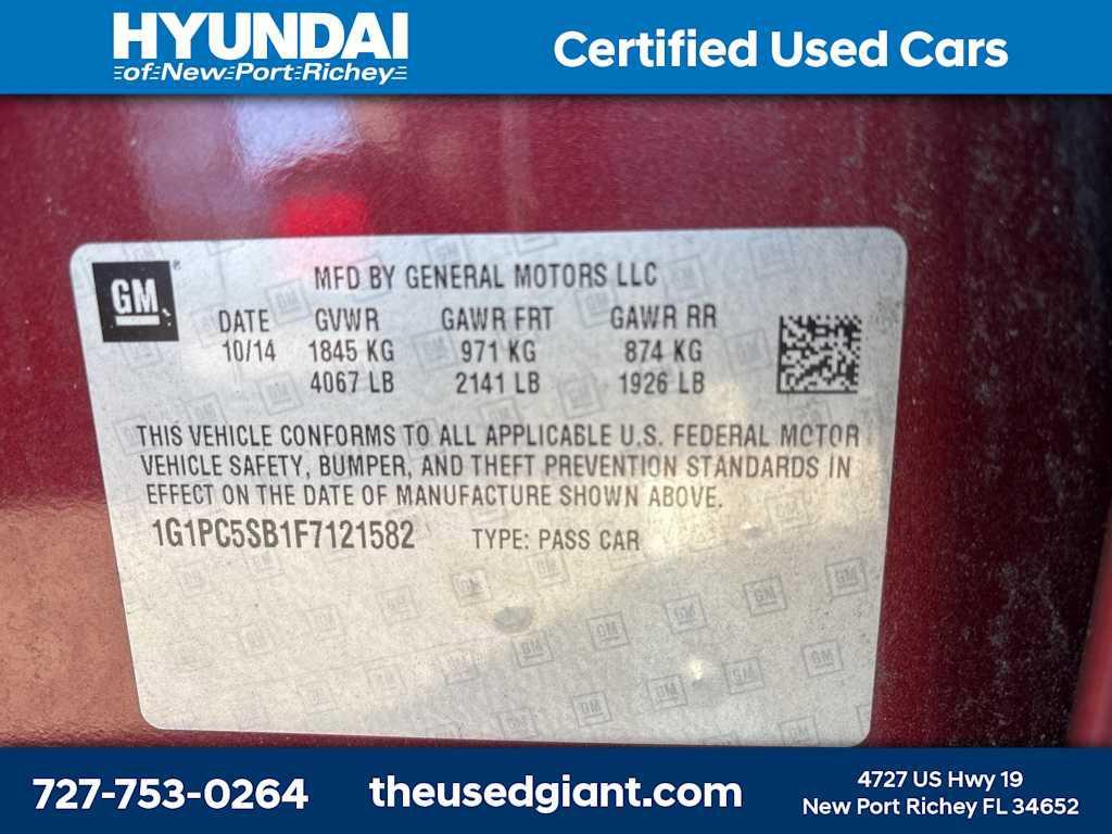 used 2015 Chevrolet Cruze car, priced at $3,998