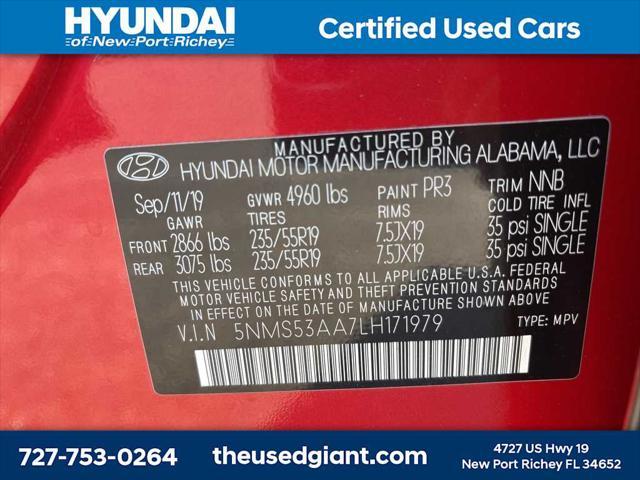 used 2020 Hyundai Santa Fe car, priced at $23,316