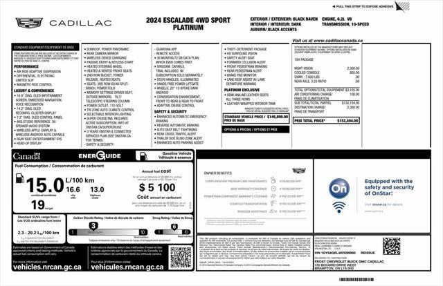 used 2024 Cadillac Escalade car, priced at $99,169