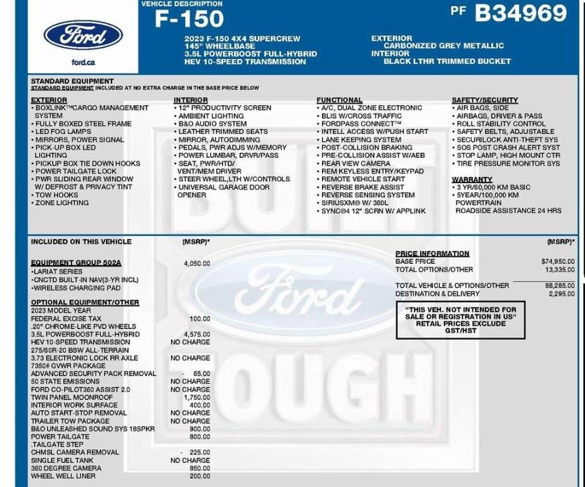 used 2023 Ford F-150 car, priced at $59,900