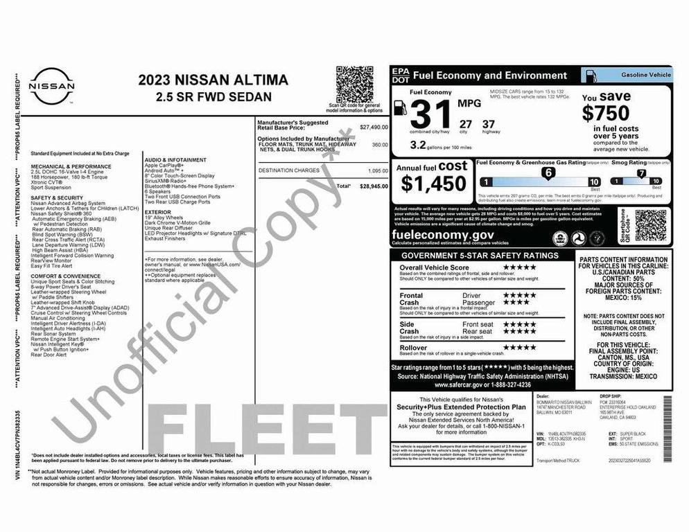 used 2023 Nissan Altima car, priced at $2,255,343