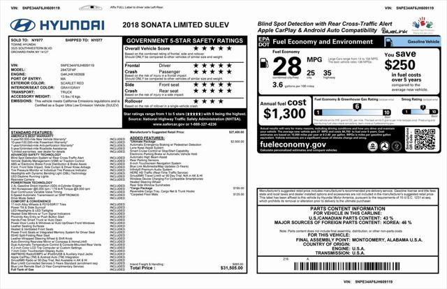 used 2018 Hyundai Sonata car, priced at $14,849