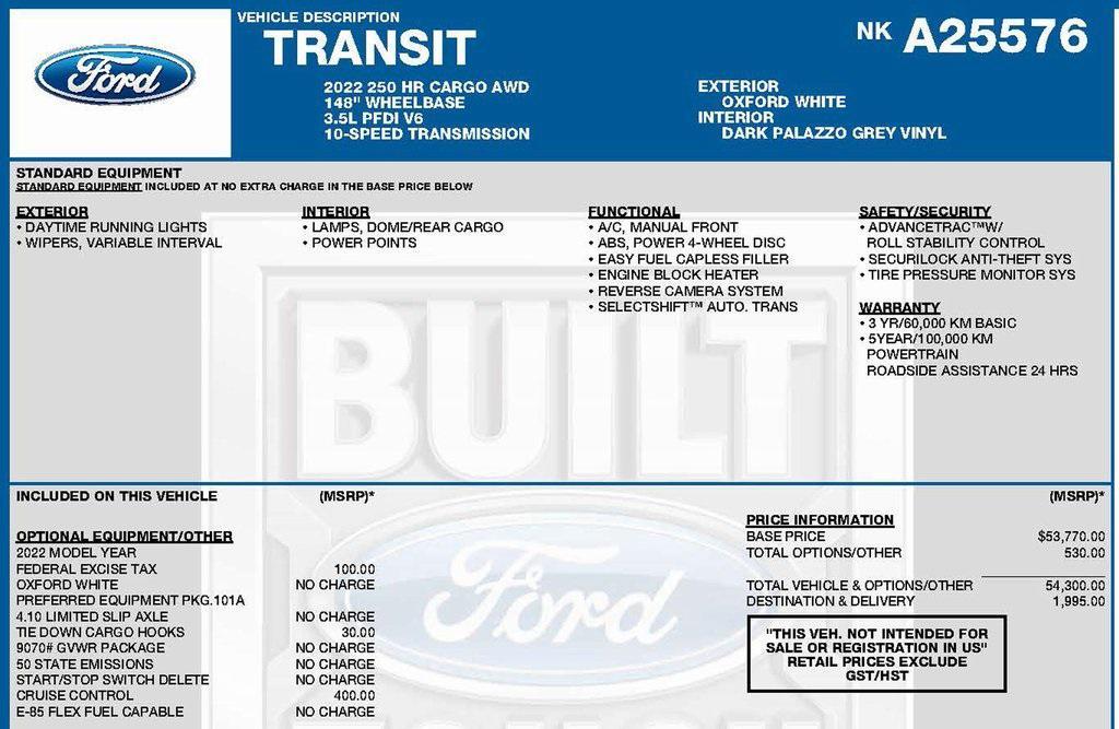 used 2022 Ford Transit-250 car, priced at $38,639