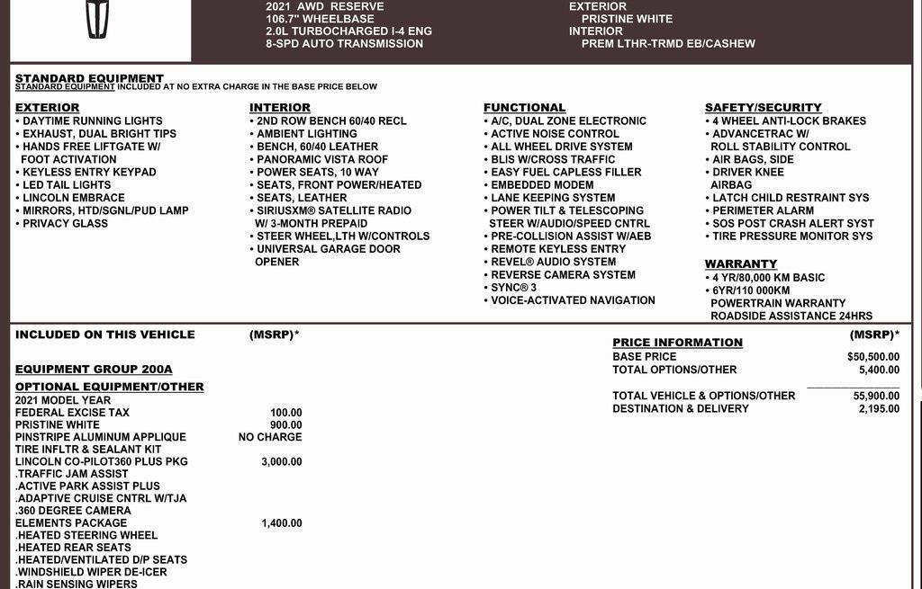 used 2021 Lincoln Corsair car, priced at $26,949