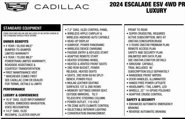 used 2024 Cadillac Escalade ESV car, priced at $186,900