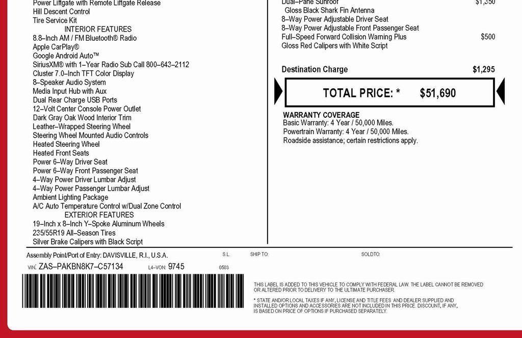 used 2019 Alfa Romeo Stelvio car, priced at $23,500