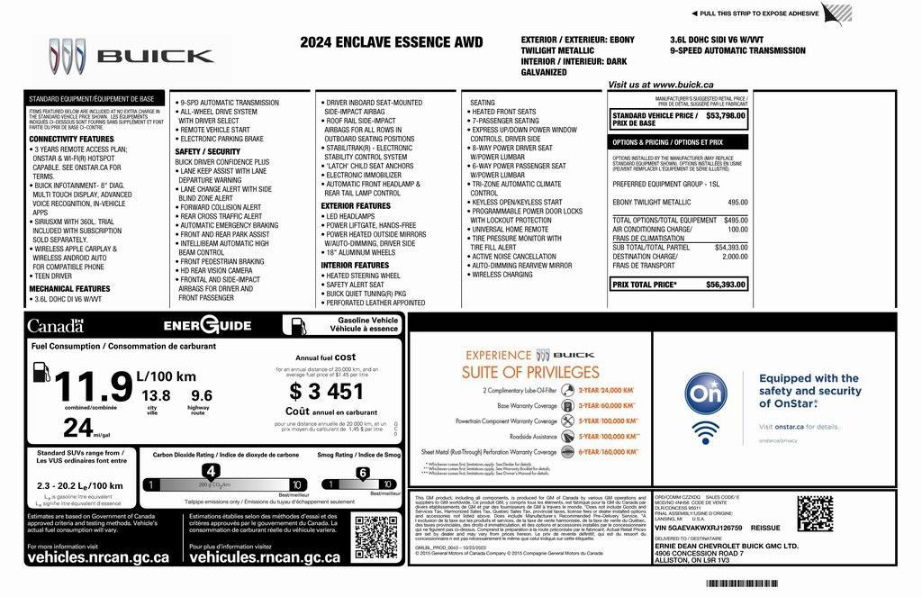 used 2024 Buick Enclave car, priced at $36,969