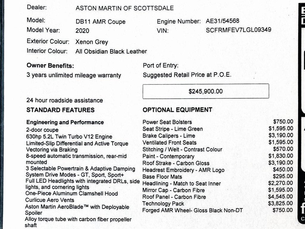 used 2020 Aston Martin DB11 car, priced at $138,950
