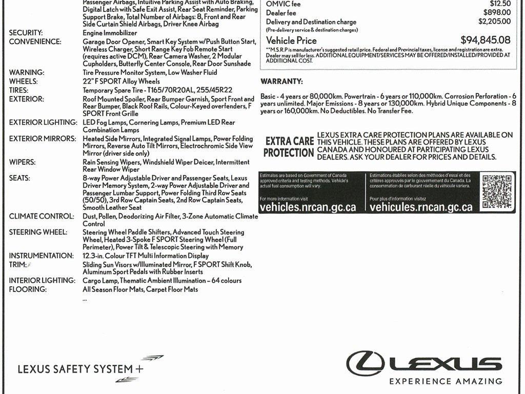 used 2025 Lexus TX 500h car, priced at $74,999